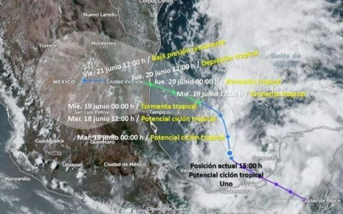 Para esta zona de Tamaulipas sí se pronostican lluvias, sin embargo, se espera que el fenómeno ingrese como tormenta tropical Conagua